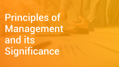 importance of principles of management