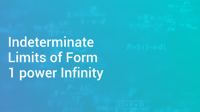 1 to the power infinity indeterminate form